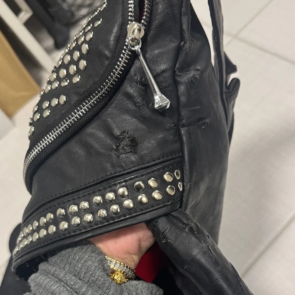 Black Studded Crossbody Bag - Picture 9 of 12